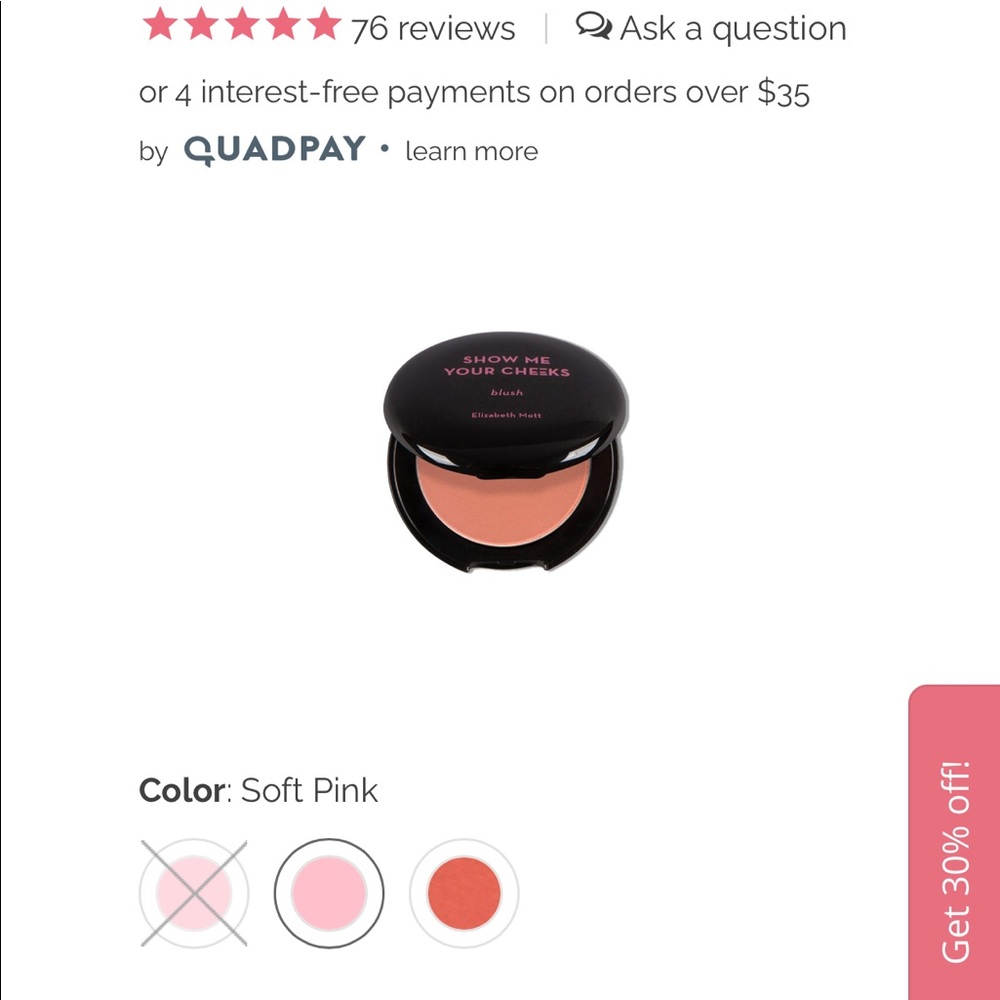 Elizabeth Mott show me your cheeks shade soft pink